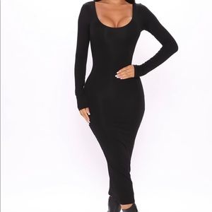 Black long sleeve bodycon dress